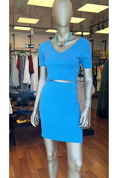 DOLCE QUEEN Women's Blouse-Skirt Mini Set