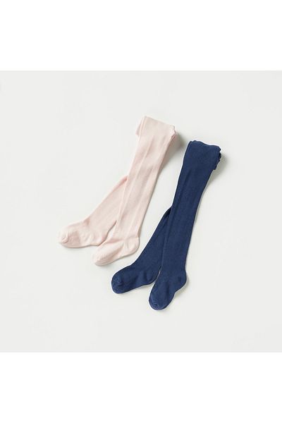 Juniors Textured Closed Feet Tights - Set of 2