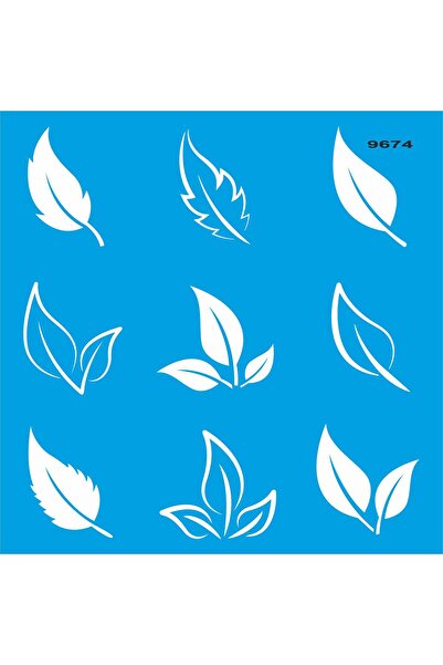 StencilSepeti Leaves - Stencil Painting Template