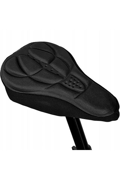 OEM Bicycle saddle cover, polyester, gel and foam, 17cm x 26cm, black