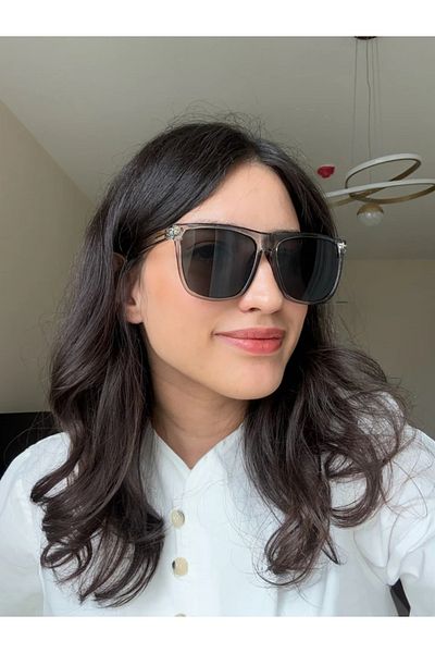 RoseandRoses Teford Original Model Sunglasses Gray Frame Black Glass