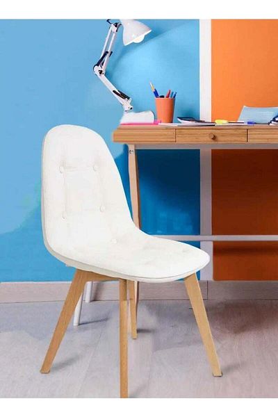 Taimi Pack of 2 Wooden Dining Chair With Padded Seat Designed For Home Kitchen Lounge And Office, White