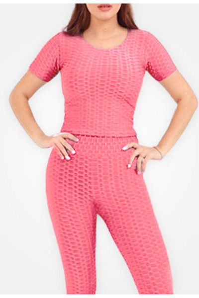 Intisimo Shapewear Set, Tights + T-shirt, Sports, Anti-Cellulite Effect, Lycra, Pink - 2XL