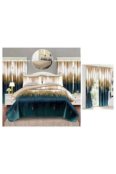 CHIRASO CHIRASO FINET 6 Piece Bedding Set with Drapery, Sheet 160x230, Quilt 160x200