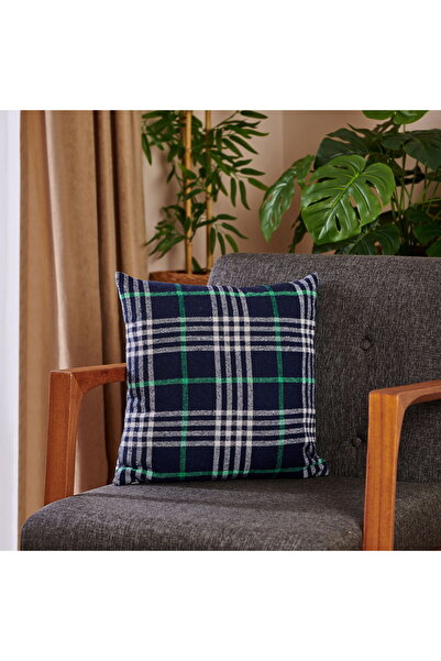 MATMEL وسادة مربعة منقوشة - أزرق داكن - 40x40 سم