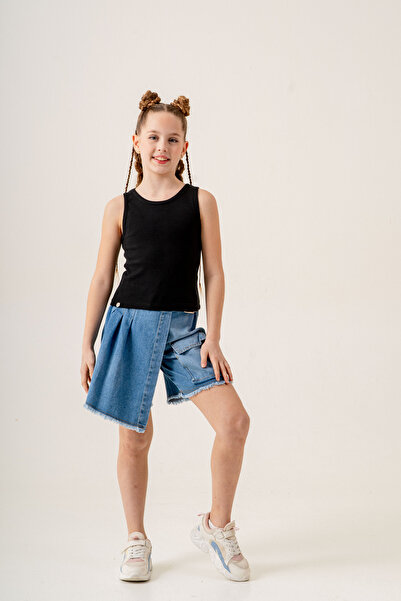 GİYİCEM TEKSTİL Κοριτσίστικο μπλουζάκι με μηδενικό μανίκι