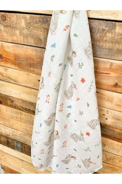 Derin Boutique Shop Rabbit Patterned Muslin Cover