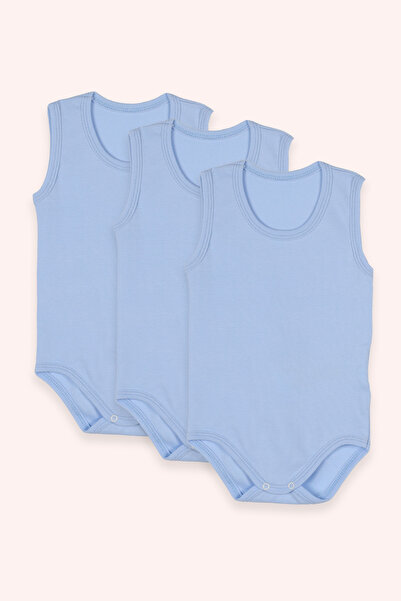 Panço Yenidoğan Kalın Askılı Çıtçıtlı 3'lü Mavi Body