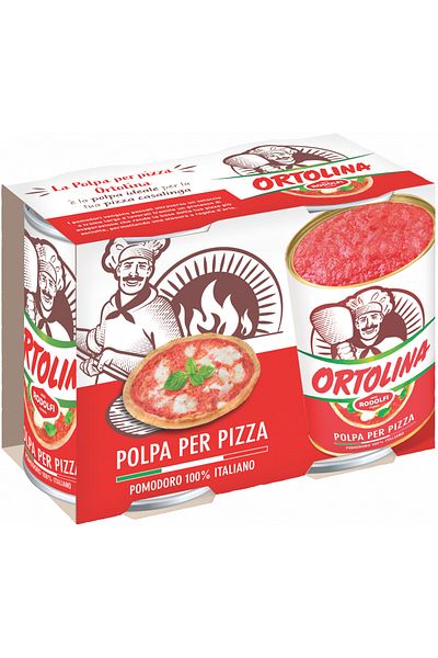 Ortolina Tomato sauce for Pizza, 2 x 400 gr, Ortolina