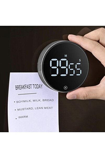 zola Kitchen timer with LCD display, magnet, automatic stop, black, 7.7x7.7x2.6 cm