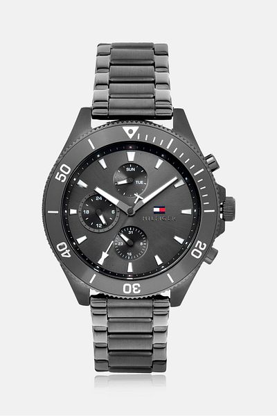 Tommy Hilfiger Men 1791918 Quartz Stainless Steel Watch, Grey