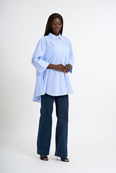 HANIQA Loose Cut Striped Shirt