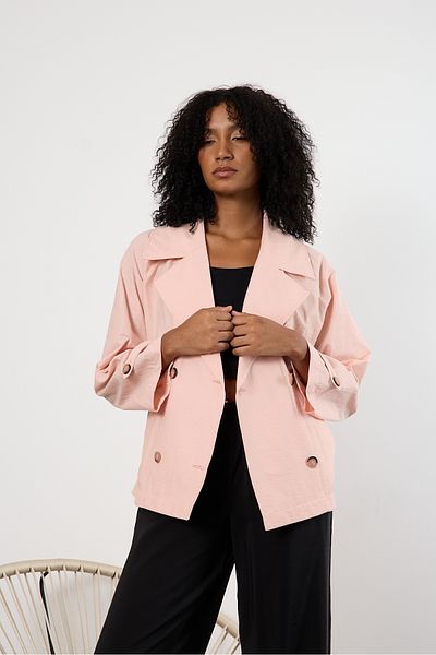 Bolivente Pink Regular Unlined Seasonal Trench Coat