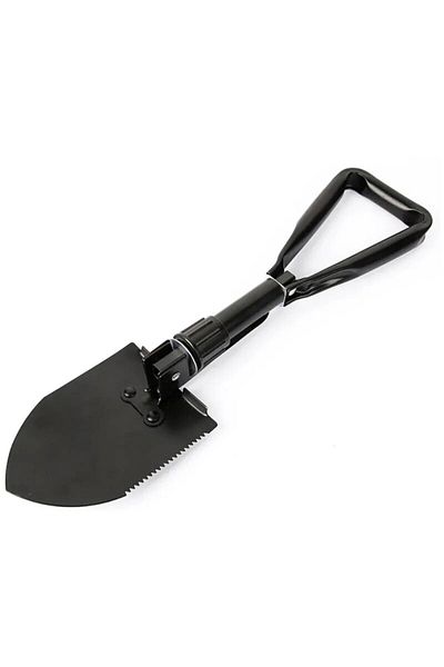 OEM Lopata tactica multifunctionala, tarnacop, fierastrau, 49 cm lungime, otel, negru