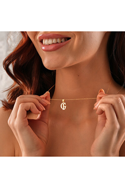 Parla 925 Ayar Gümüş İkili, Baş Harfli Harf Kolye