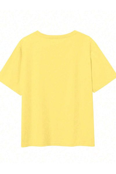 mercoledi Tricou oversize casual pentru femei cu imprimeu Lemon