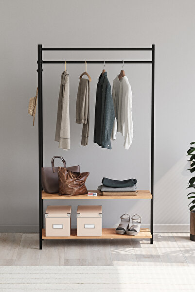 Bofigo Konfeksiyon Askısı Ayaklı Askılık Elbise Askılığı Raflı Askılık Jüpiter Çam