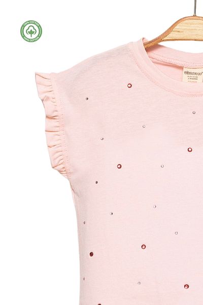 Divonette Girl's Stone Embroidered T-Shirt - Children's Clothing