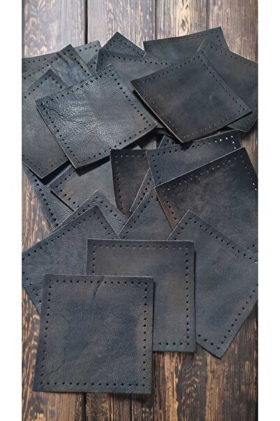 ELİS Hakiki (GERÇEK) Dikilebilir Telalı Kare Parça Deri 8x8 Cm 10 Adet