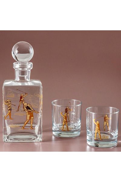 Mu Art Ahşap Mrt Golf Line Whiskey Set Art 871301