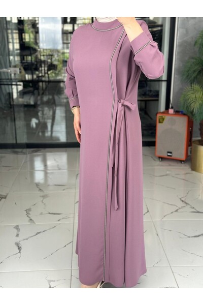 Zümra Tesettür Moda Anna Elbise-Gülkurusu Gül Beden XXXL-50-52