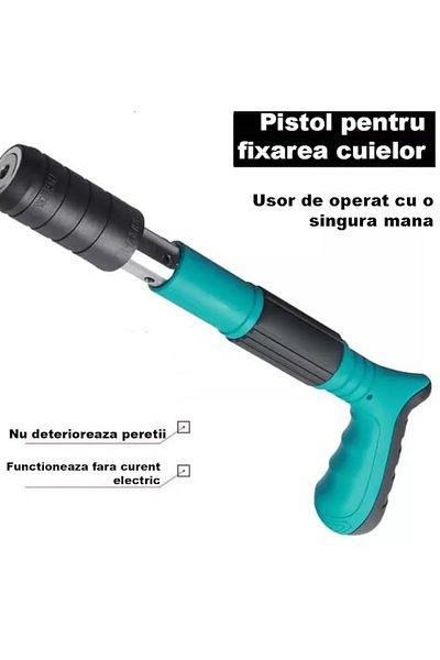 FOXMAG24 Manual Gun For Fixing Nails/Rivets Into The Wall, Length 30 Cm, Caliber 7.3 Cm