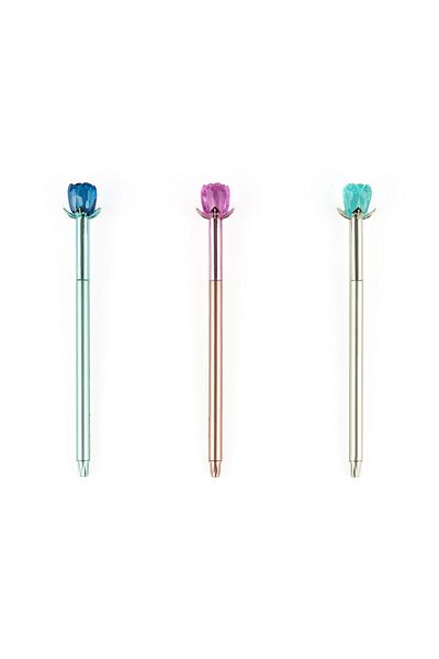 Dolphin Rose Head Gel Pen - Assortment - 17 cm