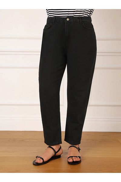 Lixera Ramrod Black Lycra Mom Jean Plus Size Pants
