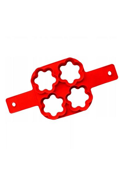 OEM Silicone mold for eggs and pancakes, flower pattern, red