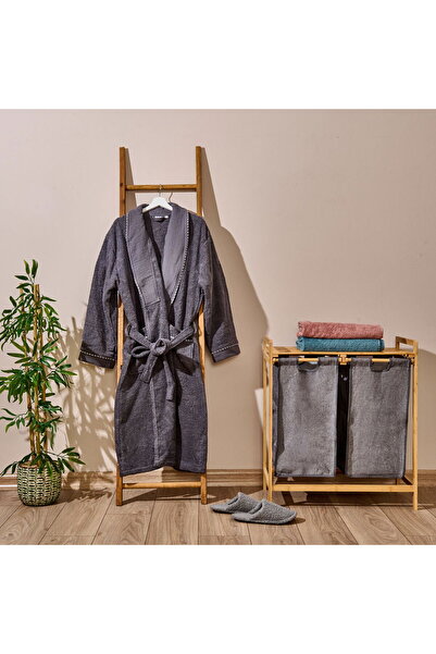 MATMEL روب حمام رجالي سوفت جينت - أنثراسايت - L / XL