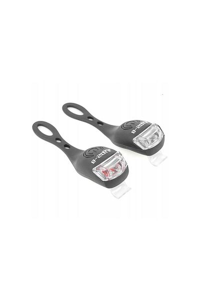 OEM Set of 2 bicycle lights, front and rear, silicone, 4x3.3x6.5cm, black