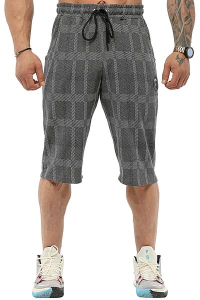 BGSM Men's Capri Check Cotton Sports Shorts Bgsm 1515
