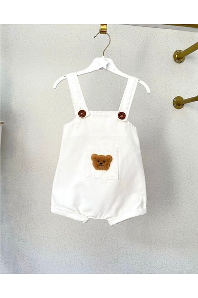 Purenestore Teddy Bear Punch Pocketed Baby Girl Boy Children's Salopet