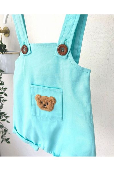 Purenestore Teddy Bear Punch Pocketed Baby Girl Boy Children's Salopet