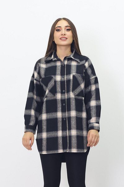 Kamex Cămașă cu snap pentru femei Woodcutter Bej Negru