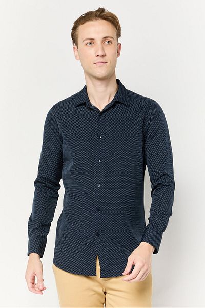 Scotch & Soda Men Modern Fit Allover Print Long Sleeve Dress Shirt, Multicolor