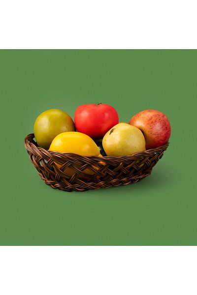 MATMEL Single Oval Food Basket - Brown - 28X20 cm