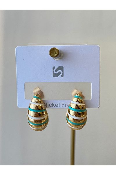 Çelik Spiral Model Bottega Steel Earrings