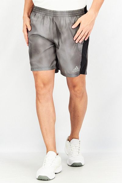 adidas Men Sportswear Fit 7 Inseam Own the Run Colorblock Shorts, Grey/Black