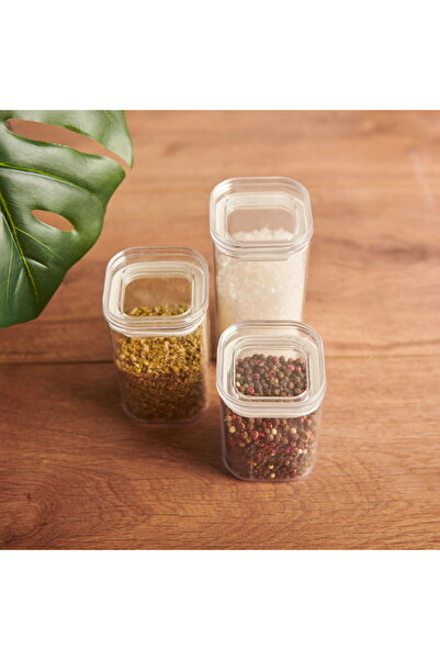 MATMEL Life Acrylic Vacuum Square Spice Rack and Storage Container - Transparent