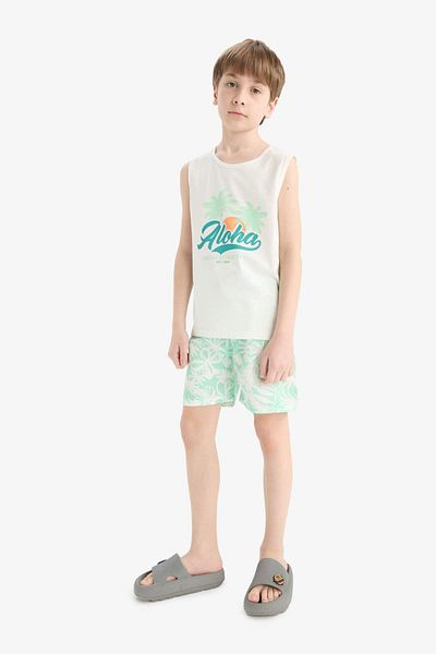 DeFacto Boy's 2-Piece Set Printed Tank Top Swim Shorts E7591A825Hs
