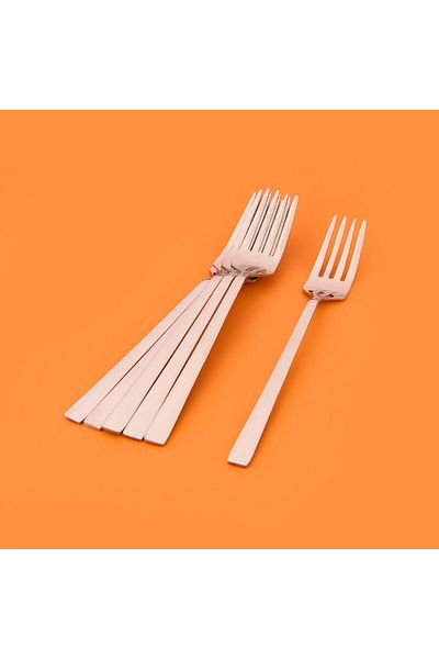 MATMEL 6-Piece Dessert Fork - Gray
