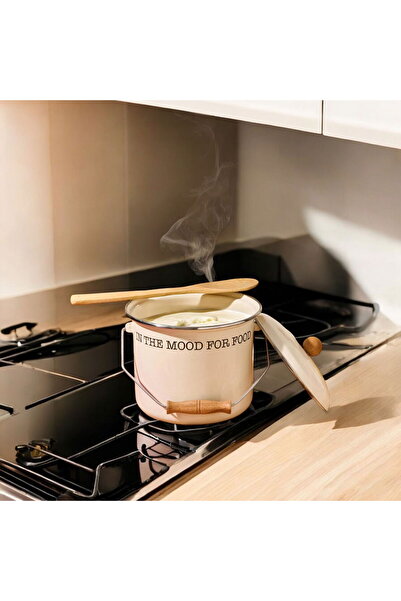 MİEN Enamel Large Bowl - Cream - 20X20 cm