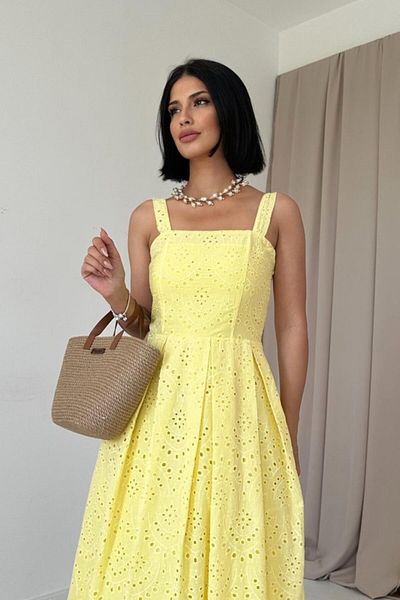 modaserdem Brode Dress with Yellow Strap Apparatus
