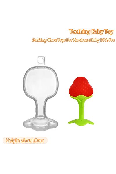 Choice Red Teething Baby Toy Silicone Teether For Teeth Babies Accessories Newborn Fruit Sucking Chew