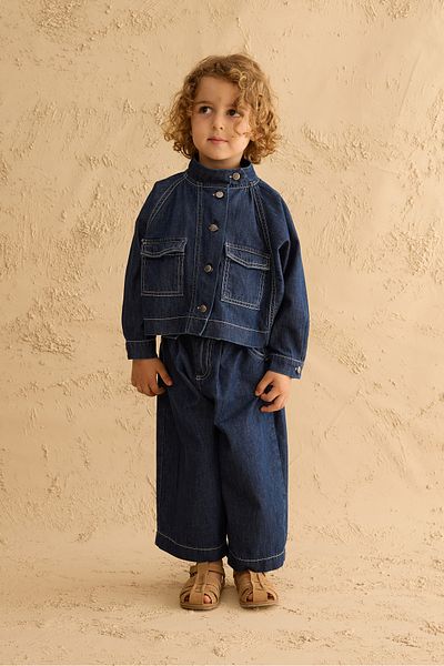Fahhar Kids Тъмносиньо дънково бомбър яке