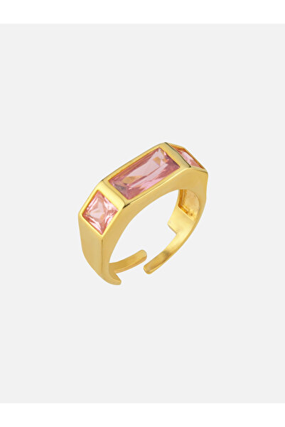 Vega Kristal Taşlı Yüzük Pembe