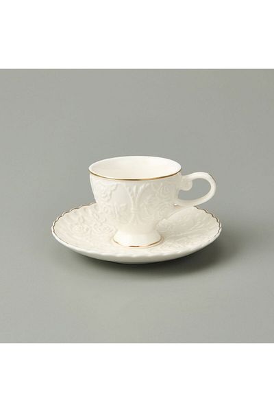 MATMEL Kitchen 12 Piece Porcelain Coffee Cup Set - White