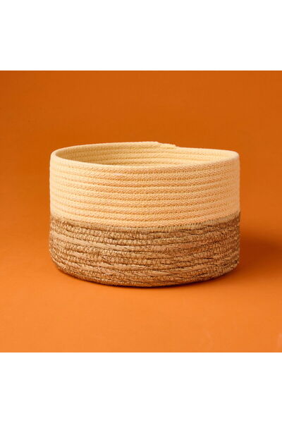 MATMEL سلة ديكور كبيرة من ليفينج صن مادنس - بيج / بني - 22x12 سم