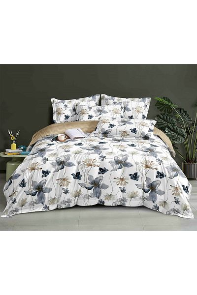 CHIRASO CHIRASO Finet Bedding Set, 4 Pieces, Sheet 140x200, Duvet Cover 160x200, 2 Pillowcases, with print